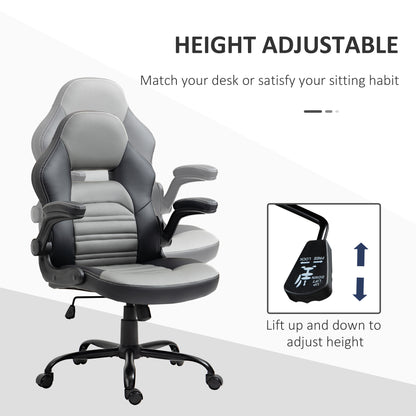 PU Leather Gaming Chair with Flip-up Armrests