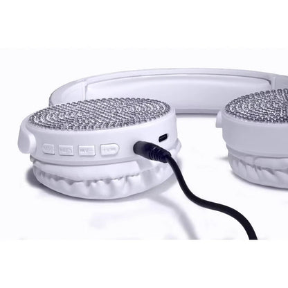 Bling Wireless / Wired Bluetooth Headphones: Adjustable Over-Ear Design