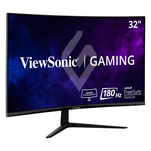 ViewSonic VX3218-PC-MHD 32 Inch Curved 1080p 1ms 180Hz Gaming Monitor with FreeSync Premium Eye Care HDMI and Display Port